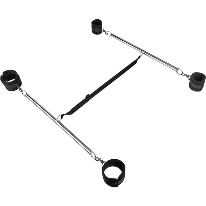 Rimba - Dubbele Spreader bar Met Zachte Boeien - Zwart