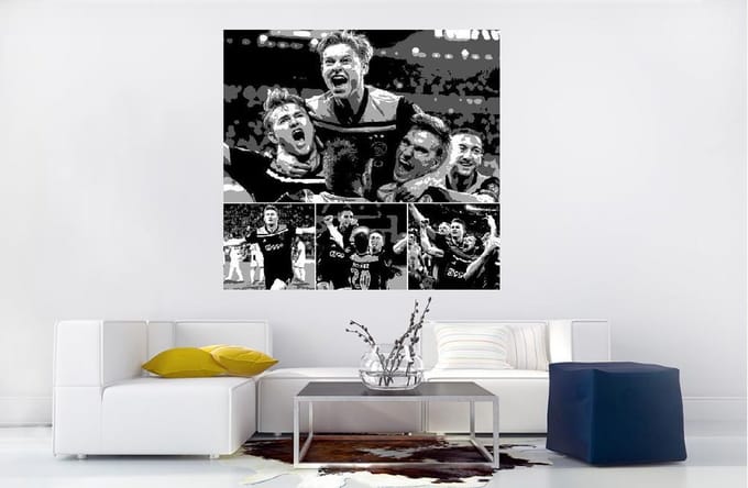 Oil art Ajax boys have kicked over the old lady