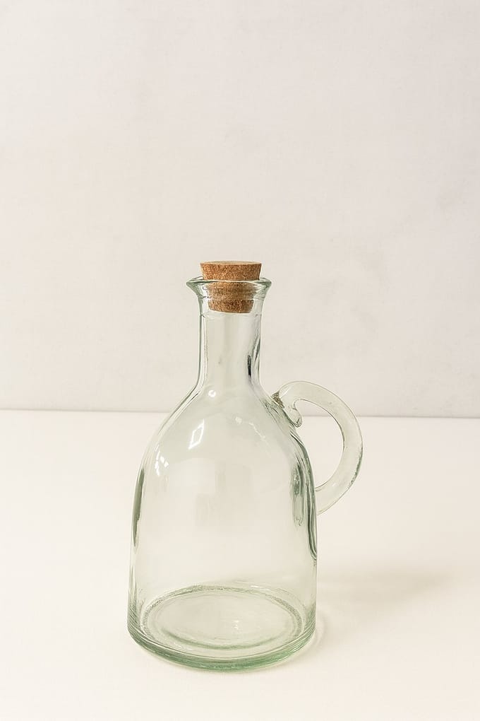 Mevaz Set van 6 Olie- en Azijnflessen – Glas – Met Kurk – Traditioneel Design – 500 ml
