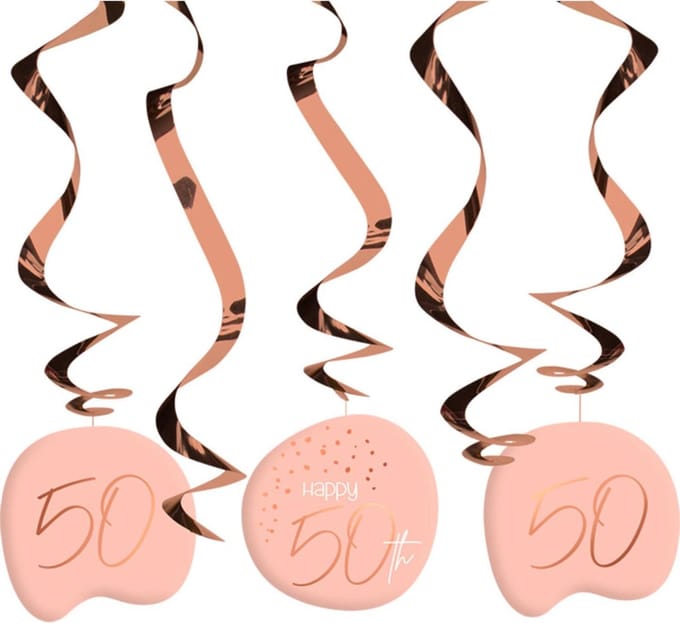 Folat - Hangdecoratie Elegant Lush Blush 50 Jaar - 5 stuks