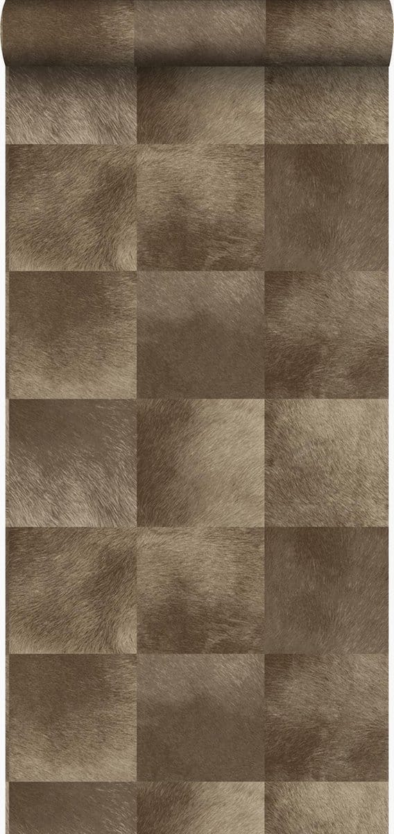 Origin Wallcoverings behang dierenhuid motief donkerbruin - 53 cm x 10.05 m - 347325