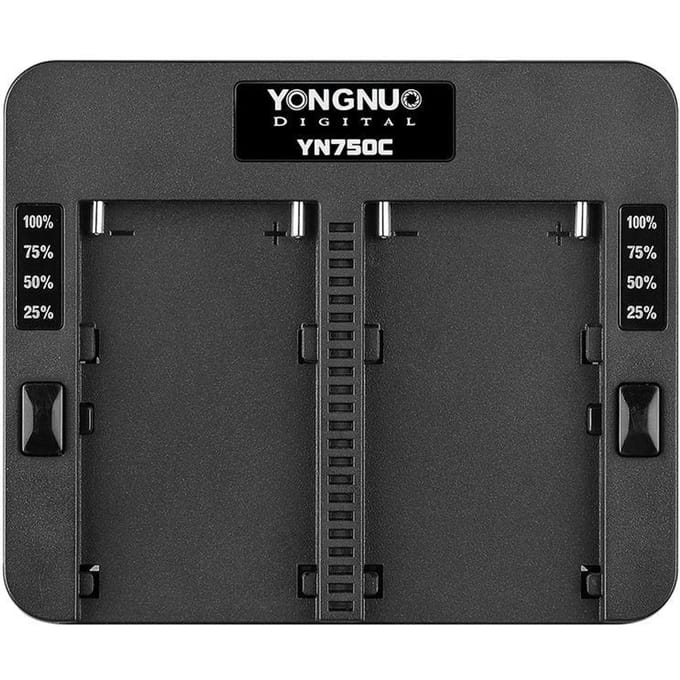 YONGNUO YN750C Professionele lithiumbatterijlader met dubbele laadsleuf voor snelladen zwart