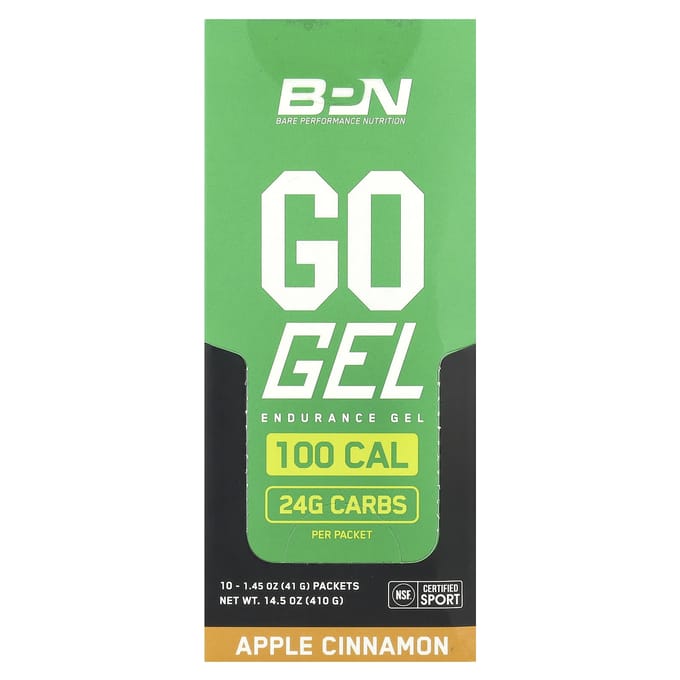 BPN, Go Gel, Endurance Gel, Appel Kaneel, 10 stuks, 41 g (1.45 oz) elk