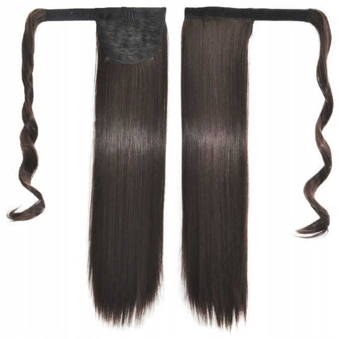 Aansluitende paardenstaart van synthetisch haar, 60 cm, donkerblond