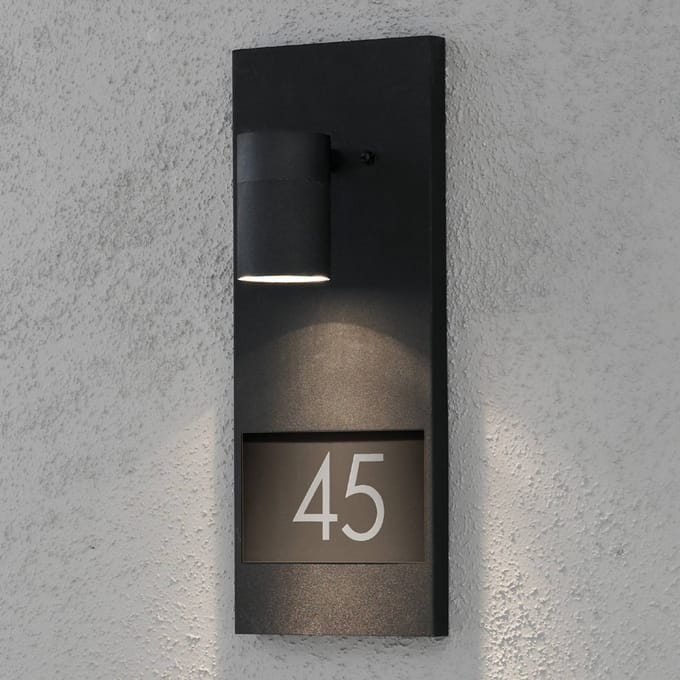 Konstsmide Modena Huisnummerlamp Buiten - GU10 - IP44 - Zwart