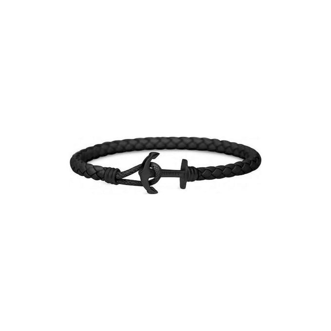 Paul Hewitt Phrep PH-PHL-L-B-B-M - Armband - Leer - Zwart - 18cm