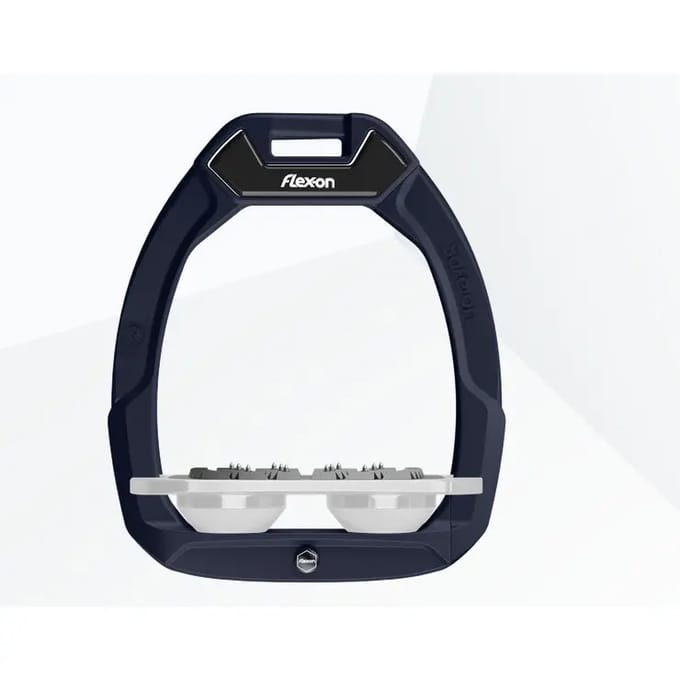 Veiligheids stirrups Plat Ultra Grip Marine/Grijs/Wit Flex-On Safe-On