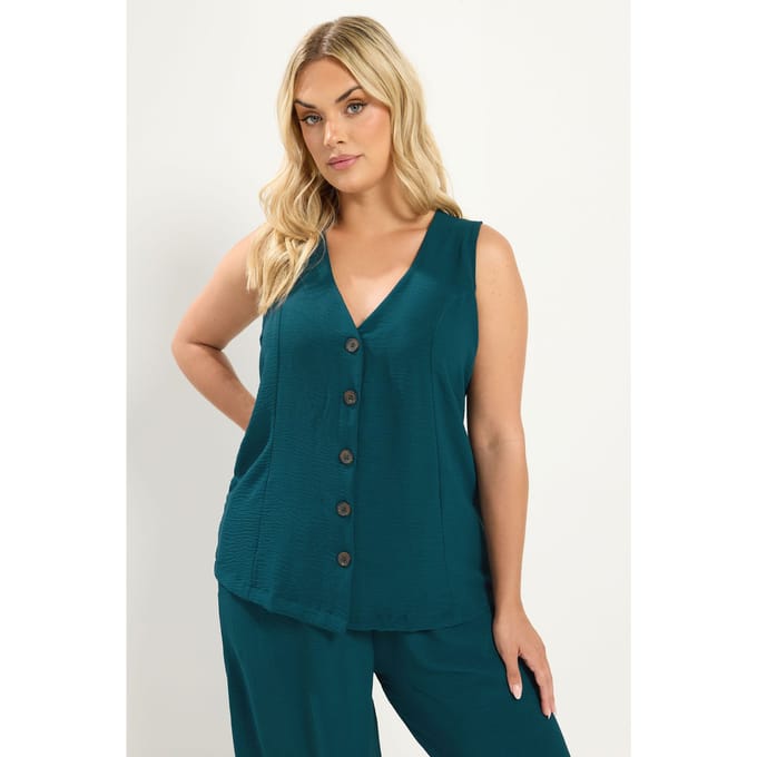 Yours Blauwgroen Vest Size 42
