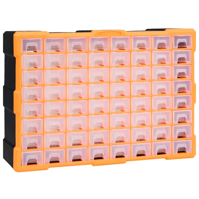vidaXL - Organiser - met - 64 - lades - 52x16x37,5 - cm