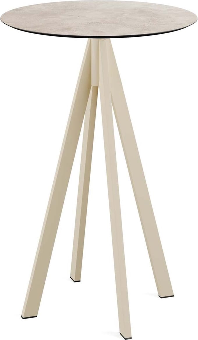 Statafel Moonstone Infinity Zand Frame HPL Ø70cm - Giga Meubel