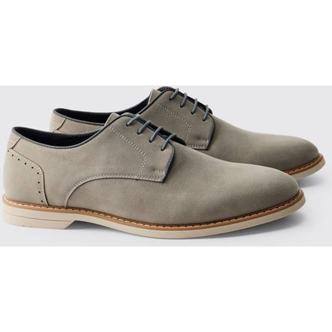 Faux Suède Derby Schoen | Grey | Size 41