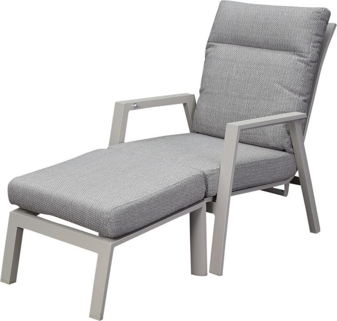 Barolo lounge balkonset 2 delig verstelbaar latte creme aluminium
