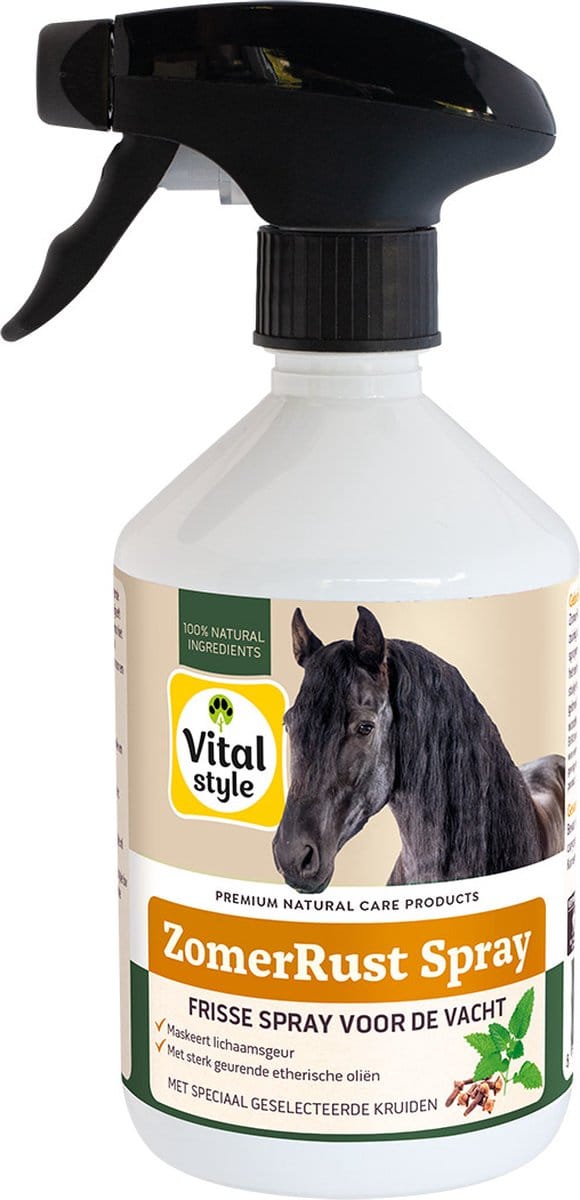 VITALstyle ZomerRust Spray - Vliegenspray Paard - Voor Rust In De Weide - Met o.a. Pepermunt En Citroengras - 500 ml