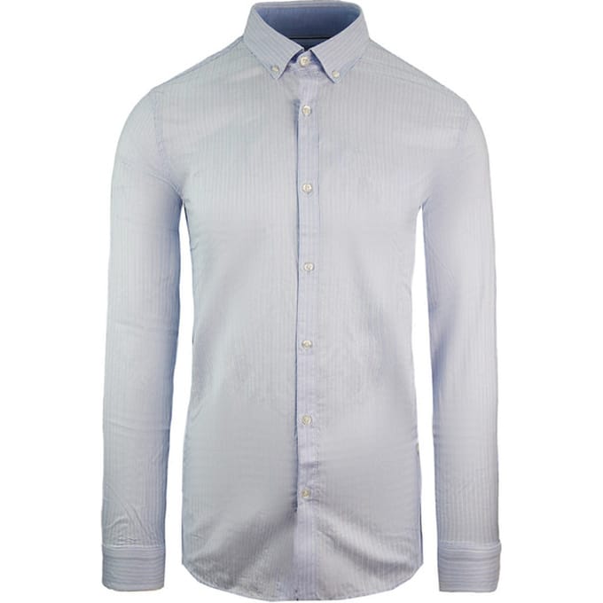 Lacoste Slim Fit Oxford Heren Lichtblauw Geweven Overhemd