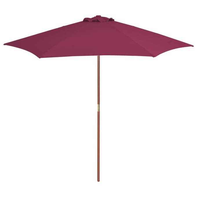 vidaXL - Parasol - met - houten - paal - 270 - cm - bordeauxrood