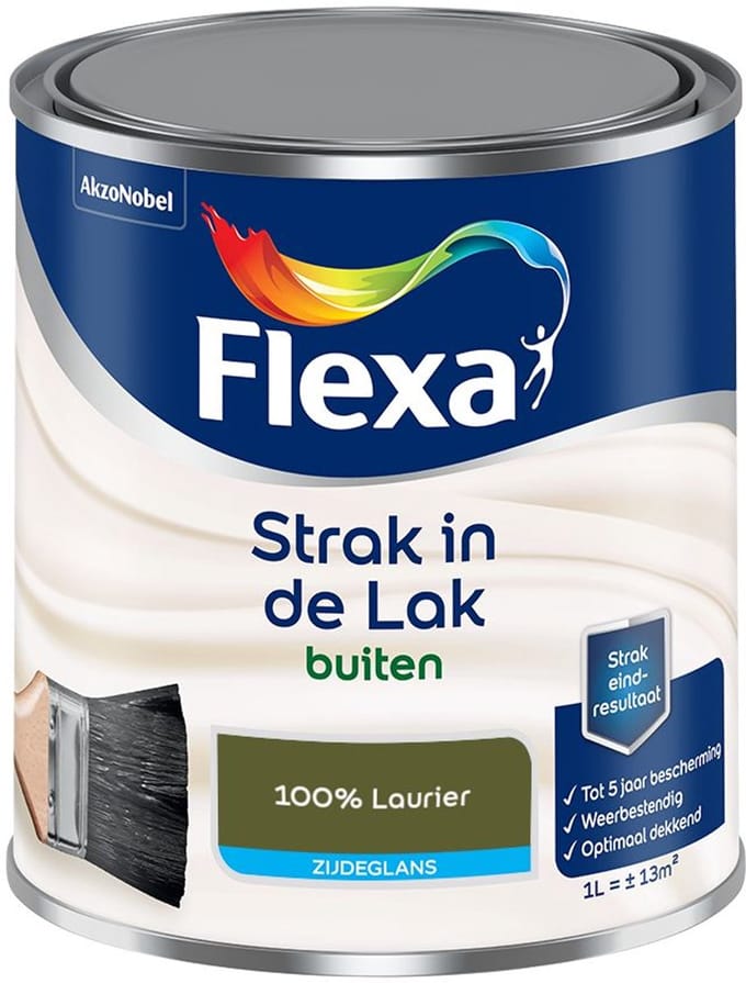 Flexa - Strak In De Lak Buitenlak Zijdeglans - 100% Laurier - Mengverf - 1 L