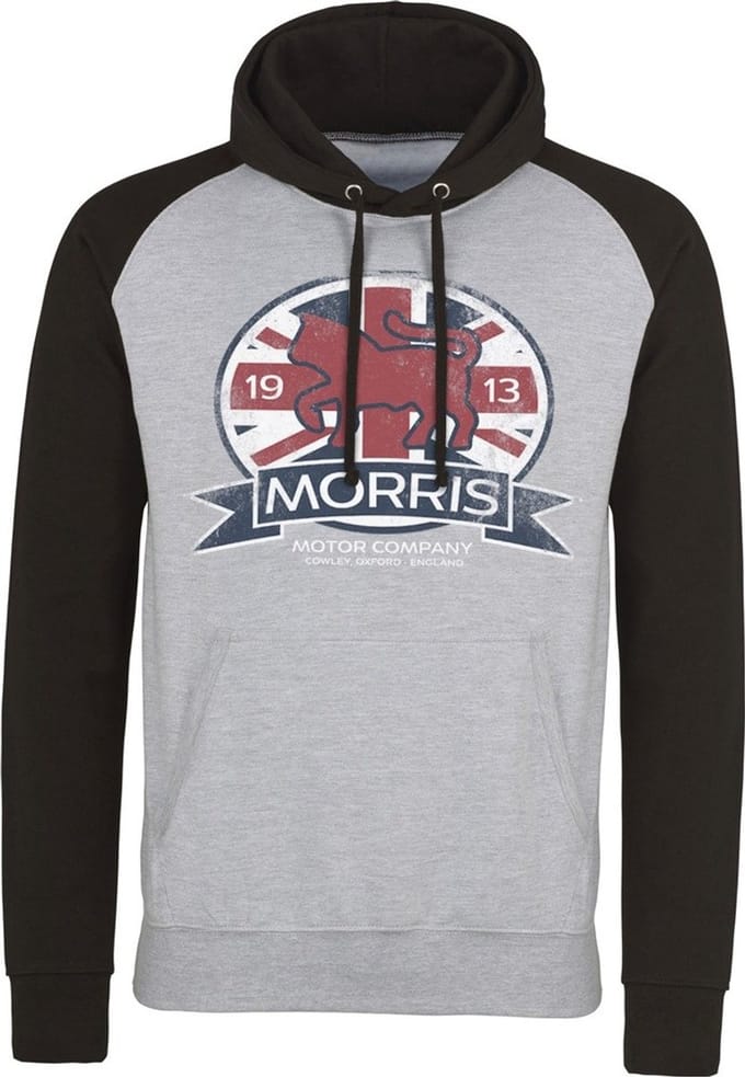 Morris Motor Co. England Baseball Hoodie Heather-Grijs-Zwart