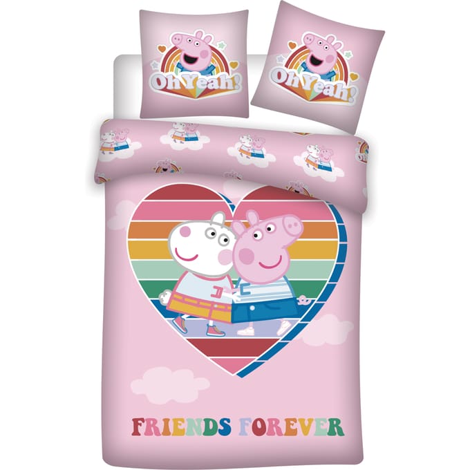 Peppa Pig Dekbedovertrek Friends forever 140 x 200 cm - Polyester