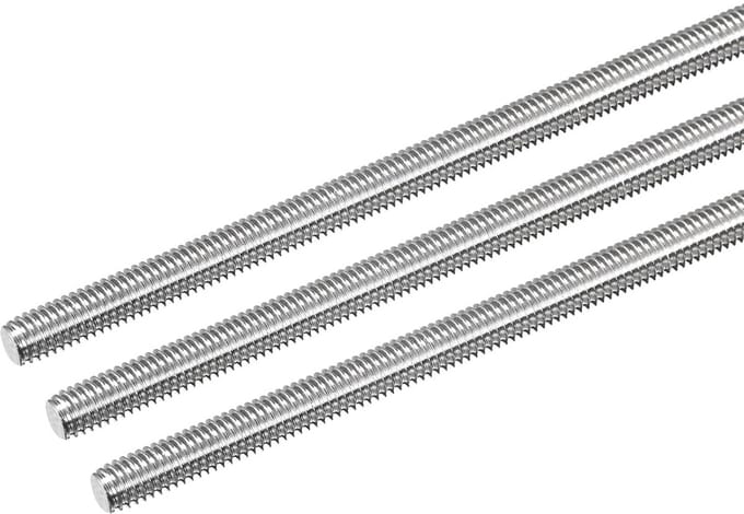 RVS 304 Volledig Gegalvaniseerde Schroefdraadstang M6 x 400mm - Set van 3 Stuks