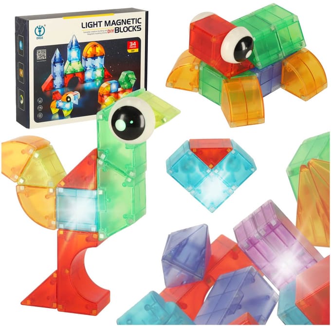 3D-constructie magnetische blokken geleid gloeiend 32 El