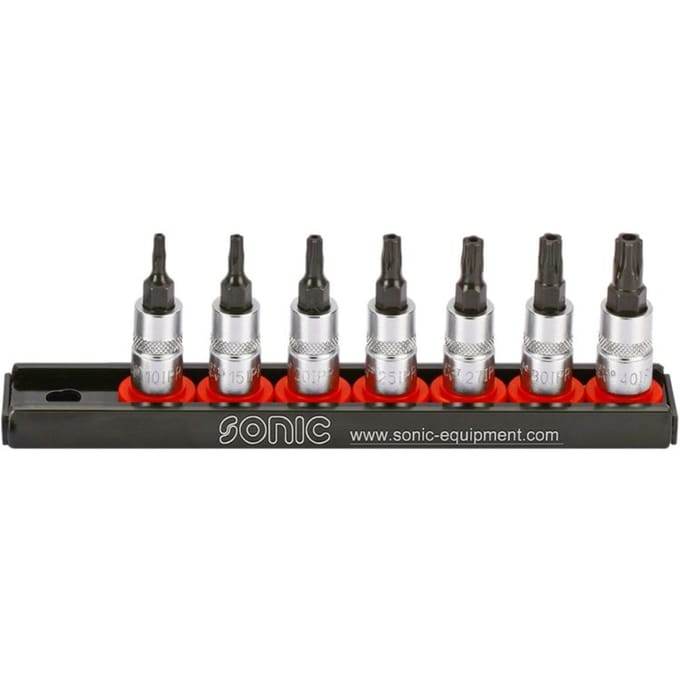 TORX-TAMPER doppenset SONIC 1/4" 5-kant 7 stuks (Tamper TX Plus)