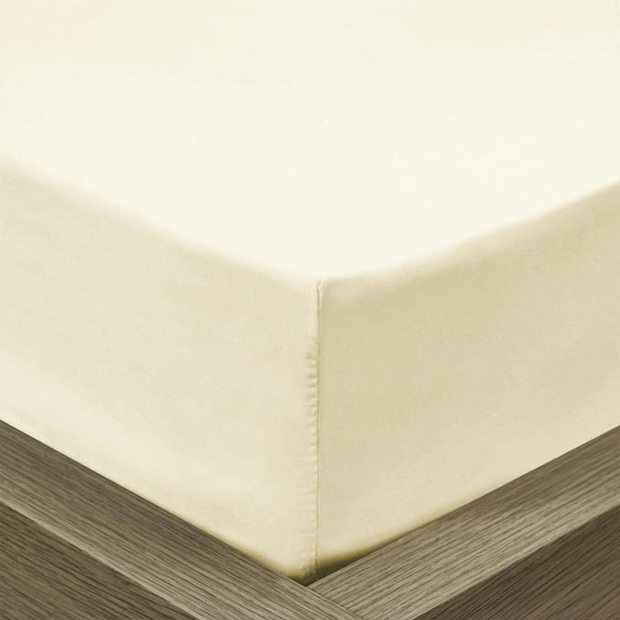 Beau Maison Hoeslaken Katoen Creme 180x200 + 35cm