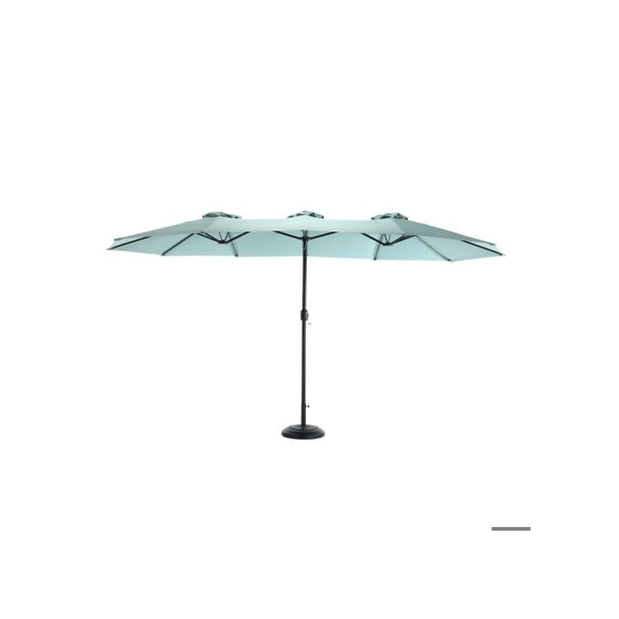 Rechthoekige buitenparasol - MUVOE - 4,5 m - Slinger - 12 stalen baleinen - Lichtgroen groen