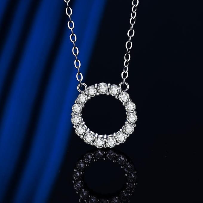 Chaîne Collier Chaîne Petite Luxe Pendentif Incrusté Japon et Corée du Sud Simple Étudiants blue