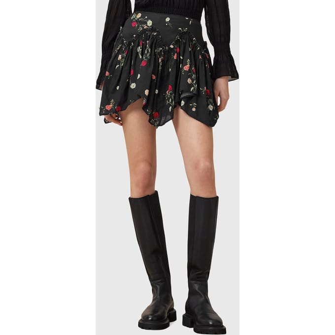 AllSaints Delilah Skirt Briar Black Größe: 10 | Miniröcke Outlet | Damen | Schwarz