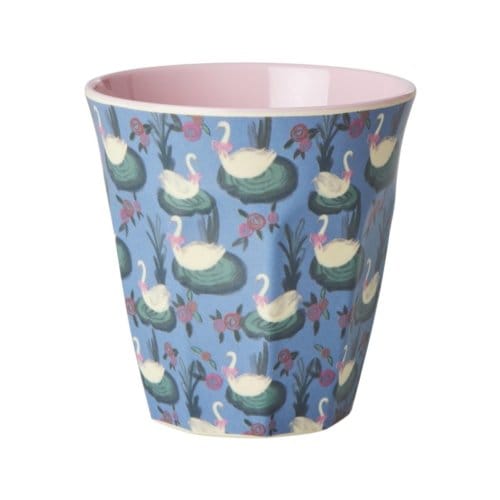 Rice melamine beker medium swan lake