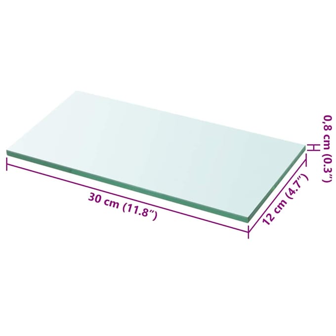 vidaXL - Wandschap - transparant - 30x12 - cm - glas