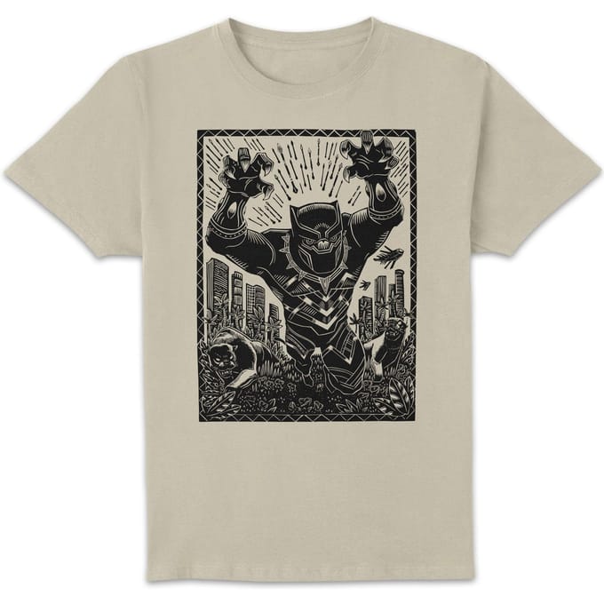 Marvel Black Panther Line Art Unisex T-Shirt - Cream - M