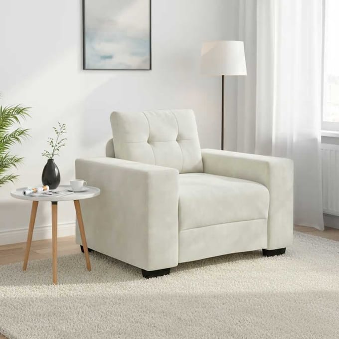 vidaXL - Sofastoel - Crème - 100x78x80 - cm - Fluweel