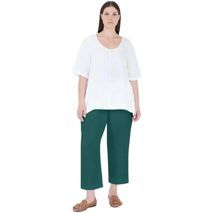 Linnen curve broek voor vrouw Haris Cotton