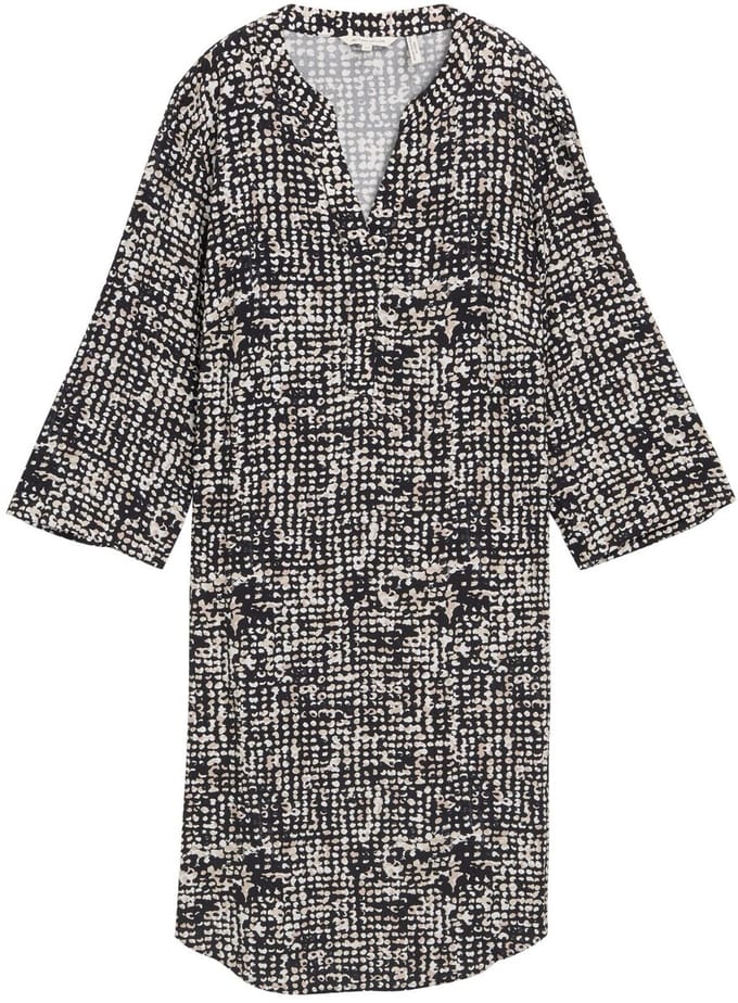 Tom Tailor - Jurk met patroon - Maat 38 - navy abstract dot design