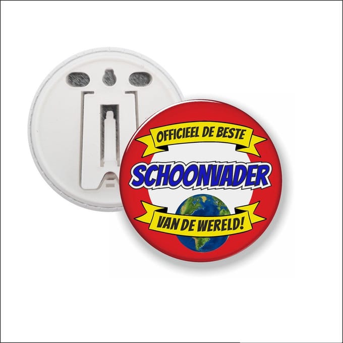 Button Met Clip 58 MM - Officieel De Beste Schoonvader Van De Wereld