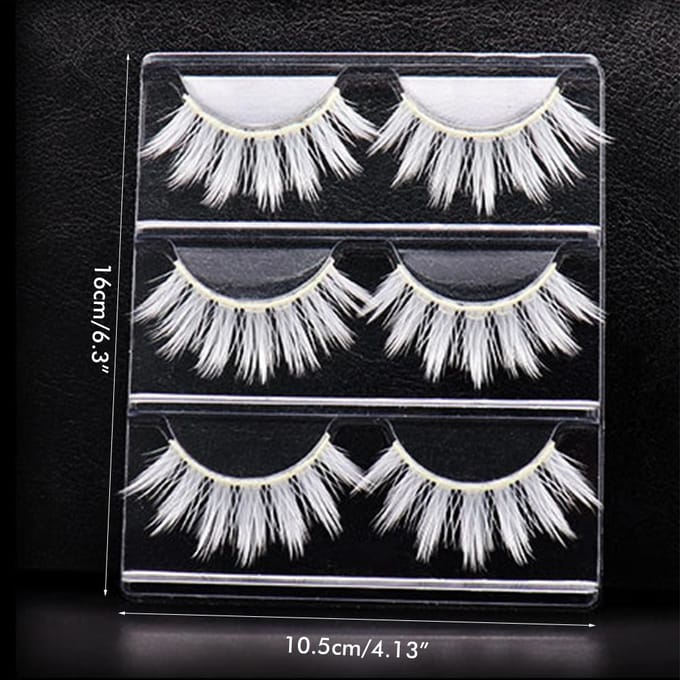Witte Valse Wimper Cosplay Make-up Valse Oogwimpers Maskerade Feest Wimper gray