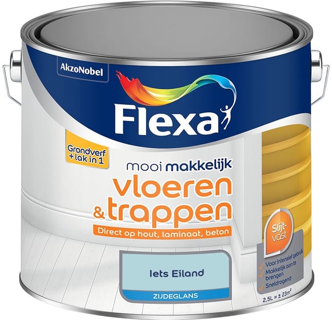 Flexa - Mooi Makkelijk Vloeren & Trappen Zijdeglans - Iets Eiland - Mengverf - 2,5 L