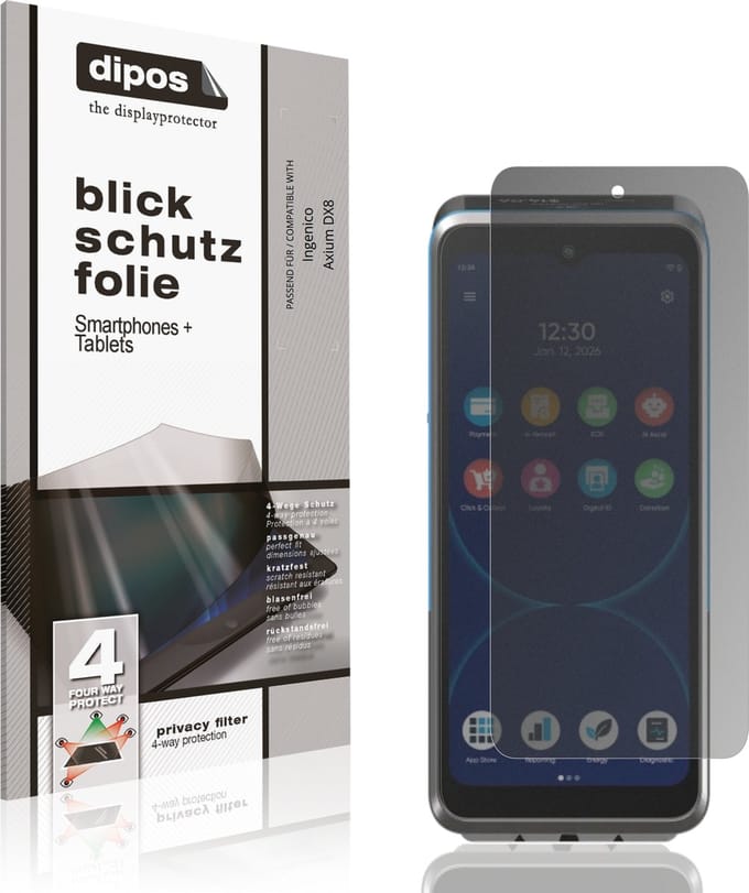 dipos – Matte Privacy Screenprotector geschikt voor Ingenico Axium DX8 | Anti-Spy Beschermfolie