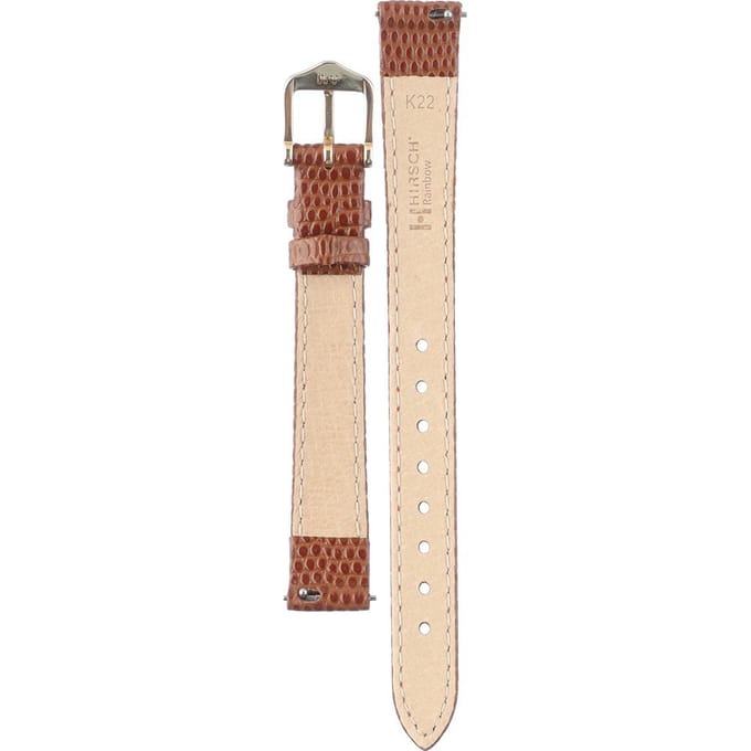 Hirsh Horlogeband Rainbow Goudbruin - Leer - 12mm