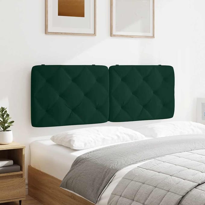 vidaXL - Hoofdbordkussen - 140 - cm - fluweel - donkergroen