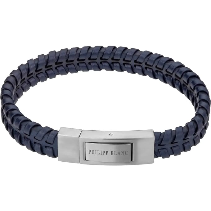 Echt leer en roestvrij stalen armband Philipp Blanc Andreas