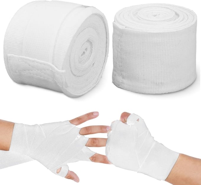 Boks Hand Wraps - Pols Bandages - Sport Bescherming - Sneldrogend Katoen - 5 Meter Lengte - Wit