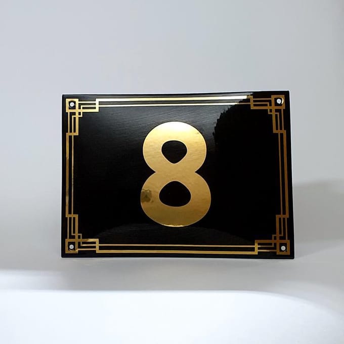 Art deco | jaren ’30 | luxe emaille huisnummer - 8