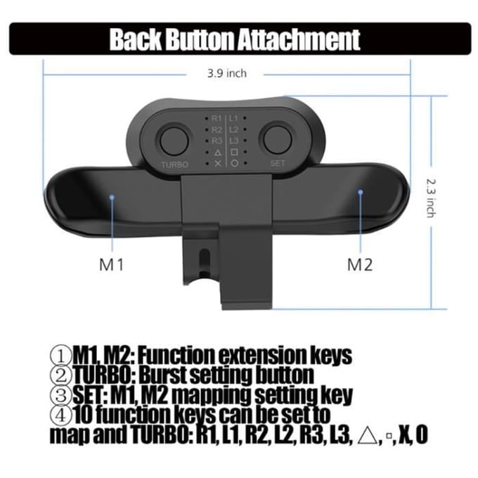 Accessoire - PS4 - Palettes Arrière - Matériau ABS - Compatible - Durable