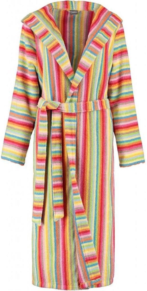 Cawö dames badjas badstof met capuchon multicolor  maat 44