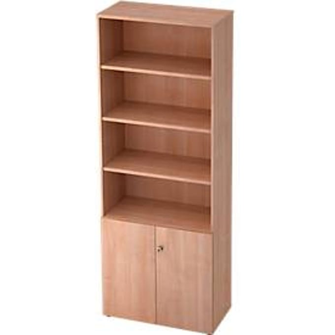 TOPAS LINE stellingkast, 4 OH legbord/2 OH deuren, notenhout/notenhout