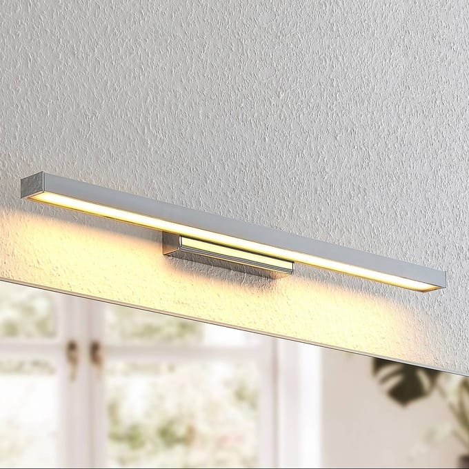 Lindby LED spiegellamp Alenia, 60 cm, chroom, aluminium, IP44