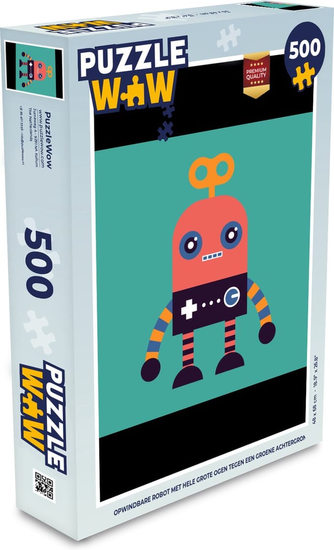 Puzzel Robot - Speelgoed - Gezicht - Roze - Jongens - Kinderen - Legpuzzel - Puzzel 500 stukjes