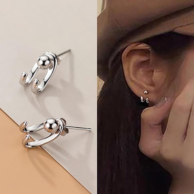 Boucles d'oreilles Design Irregular U-Shaped Dripping Glaze Pour Femme Mode Coréenne Boucle d'oreille Puce Dorée Bijoux Accessoires Insolites Filles black